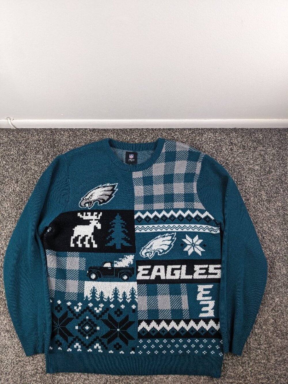 Philadelphia Eagles Sweater Ugly Christmas Crewneck Pullover Mens XL